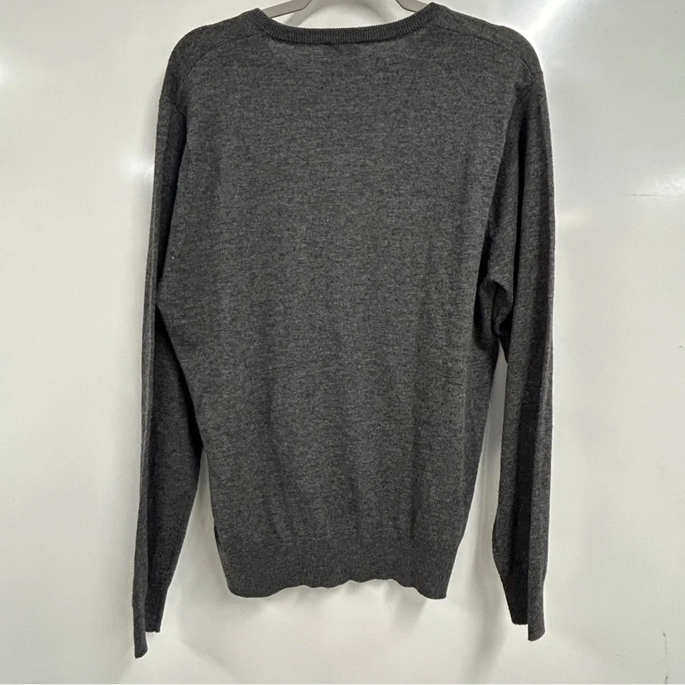 Luxury Knit Granola Indie Grunge Gray Cashmere blend V-Neck Sweater Lightweight